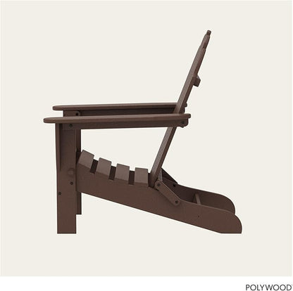 POLYWOOD AD5030MA Classic Folding Adirondack Chair, 35.00" x 29" x 35.00", Mahogany