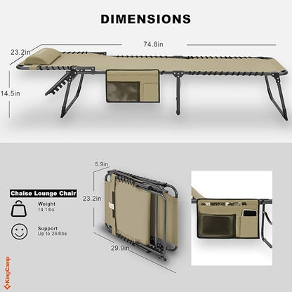 KingCamp Folding Outdoor Chaise Lounge