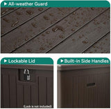 YITAHOME XL 150 Gallon Large Deck Box, Outdoor Storage for Patio Furniture Cushions, Garden Tools, Waterproof - Photo 6