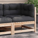 Rustic Corner Patio Sofa with Anthracite Cushion and Natural Pine Wood - Photo 1