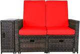 5PCS Outdoor Wicker Chaise Lounge Chair - Rattan Adjustable Reclining Patio Lounge Chair with Ottoman and Coffee Table - Photo 8