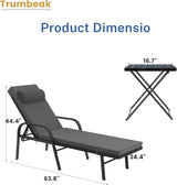 Patio Chaise Lounge Set 3 Pieces Pool Lounge Chairs - Photo 6