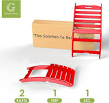 GREENVINES Folding Wave Chairs Set of 2 | Xavier | Portable Adirondack Chair | HDPE | All Weather | Red - Photo 7
