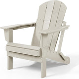 Costaelm 4-Piece Set Outdoor/Patio Poly Adirondack Chairs with a Coffee and a Side Table (2 Seater), Sand - Photo 3