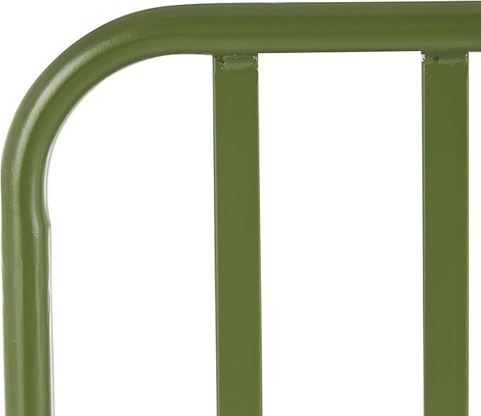 Deco 79 Metal Patio Outdoor Bench Slatted Patio Bench with Curved Armrests, Bench 44" x 22" x 36", Green