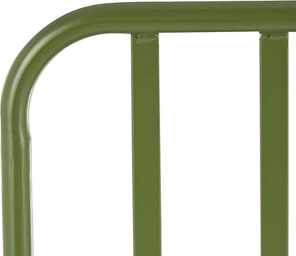 Deco 79 Metal Patio Outdoor Bench Slatted Patio Bench with Curved Armrests, Bench 44" x 22" x 36", Green