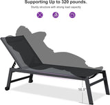PURPLE LEAF 6-Piece Outdoor Chaise Lounge Oversized Pool Lounge Chairs with Easy-to-Move Wheels and Adjustable Backrest - Photo 7