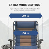 Zero Gravity Chair Oversized Padded Recliner with Adjustable Headrest & Cup Holder - 600D Oxford Folding Lounge Chair - Photo 3