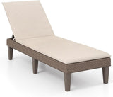 HAPPYGRILL Outdoor Chaise Lounge Chair Rattan Recliner Lounger with Removable Cushion & 3-Level Adjustable Backrest - Photo 1