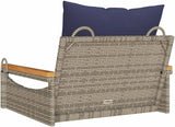 Patio Swing Bench Gray with Comfy Cushions, UV-Resistant Durable Outdoor Furniture for Balcony Garden - Photo 7