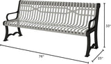 COATEDOUTDOORFURNITURE Heavy-Duty Outdoor Bench Thermoplastic Coated, Slatted Steel, Commercial-Grade Garden Bench - Photo 2