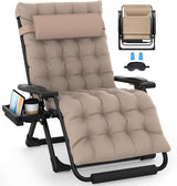 Slendor Oversized Zero Gravity Chairs XXL, Padded Zero Gravity Lounge Chair, Lawn Recliner - Photo 1