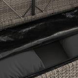 Patio Bench with Cushions Gray Poly Rattan Deck Bench Garden Bench Outdoor Bench Porch Bench for patios, Gardens, Decks - Photo 10