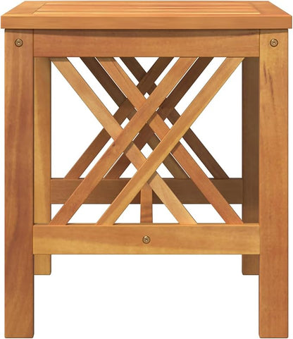 Outdoor Side Table, Solid Acacia Wood End Table for Patio, Garden, or Backyard, 18-Inch Small Round Side Table with Oiled Finish, Weather-Resistant Accent Furniture for Drinks and Books
