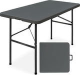 Best Choice Products 4ft Plastic Folding Table, Indoor Outdoor Heavy Duty Portable w/Handle, Lock for Picnic, Party - Photo 1