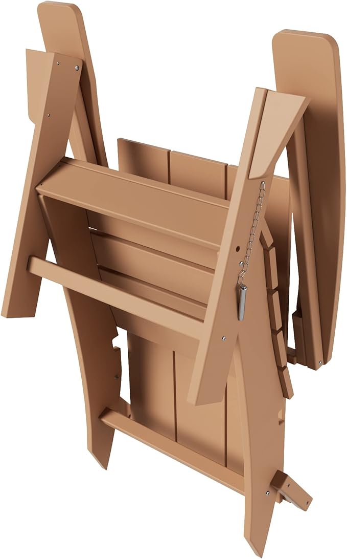 WestinTrends Ashore Modern Outdoor Folding Adirondack Chair (Set of 2), Teak