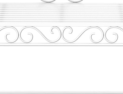 White Metal Outdoor Bench for Garden, Patio & Porch