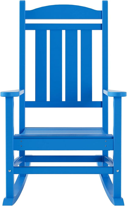 WestinTrends Malibu 3-Piece Set Outdoor/Patio Rocking Chairs with a Side Table (2 Seater), Pacific Blue