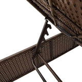Adjustable Patio Sun Lounger Chair with Thick Cushion, Brown PE Rattan Outdoor Furniture for Poolside, Garden, Patio - Photo 8