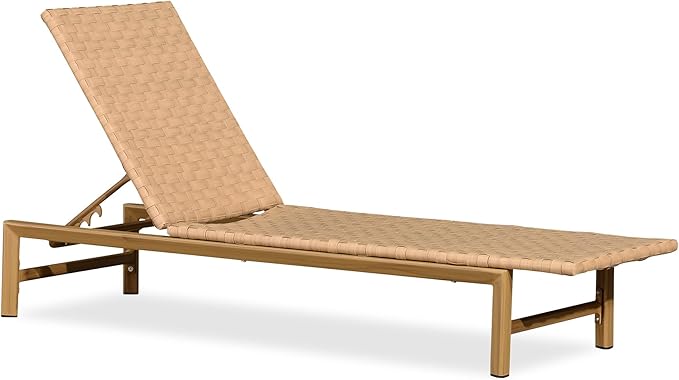 PURPLE LEAF Patio Chaise Lounge Rattan Chair Outdoor Pool Adjustable Recliner Wicker Lounger for Outside Woven - Photo 1