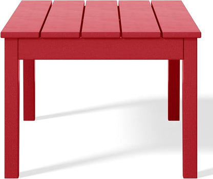 WestinTrends Malibu Low Outdoor HDPE Patio Rectangle Coffee Table, Red