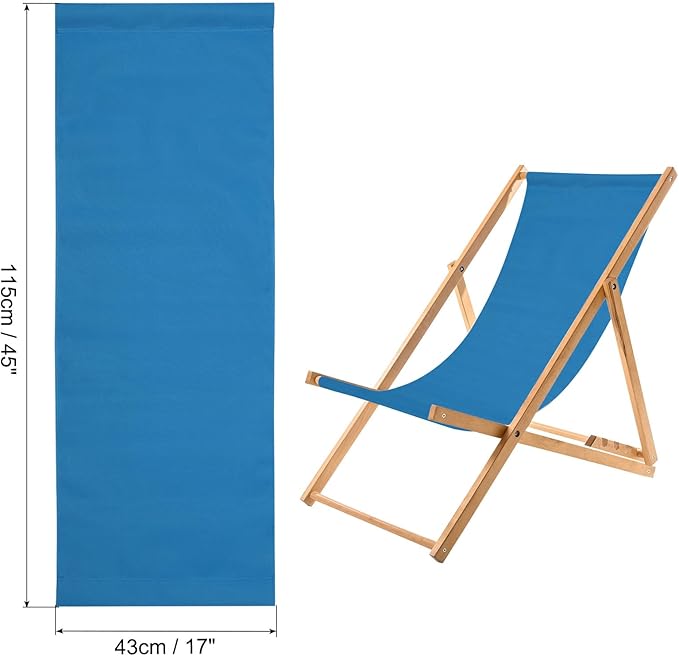 PATIKIL Oxford Fabric Beach Chair Replacement, Blue, Quick Dry, Waterproof, for Patio Camping