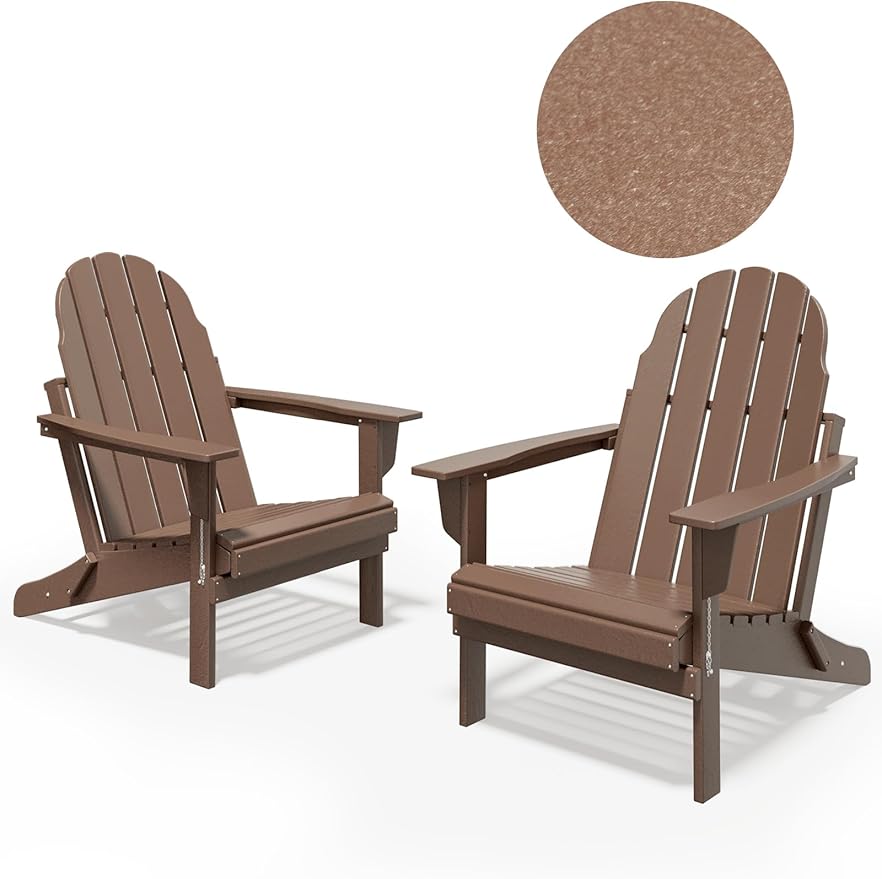 Folding Adirondack Chair - Durable HDPE Poly Lumber All-Weather Resistant - Photo 9