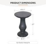 UPHA 2-Piece Outdoor Patio Round Side Table,Concrete Accent End for Outside Yard, Deck, Living Room, Bedroom, Grey - Photo 3