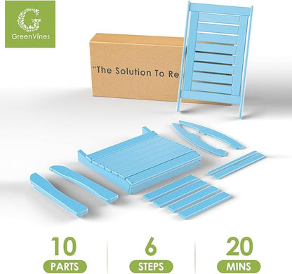 GREENVINES Outdoor Rocking Chairs | Set of 4 | Porch Rocker | HDPE Plastic | Arctic | Oversized Rockers | High Back | Big & Tall | Ladder Back | for Patio Outside Backyard Balcony Garden