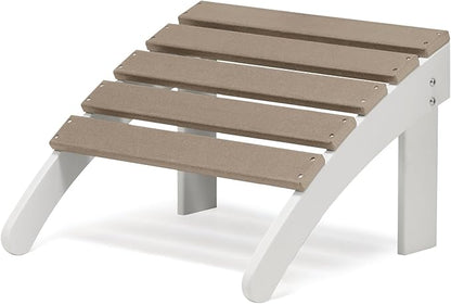 BPS Adirondack Ottoman, HDPE Plastic Outdoor Footrest, All Weather Foot Stool for Adirondack Chair, Outdoor Foot Rest for Patio,Backyard, Lawn, Fire Pits