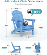 Ciokea Folding Adirondack Chairs Set of 2, Patio Adirondack Chair Weather Resistant - Photo 2