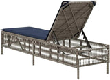 Grey PE Rattan Chaise Lounge for Patio, 78 x 21.7 x 37.8 in Adjustable Sun Lounger Outdoor with Removable Cushion - Photo 6