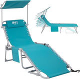 #WEJOY Folding Tanning Chair with Canopy Shade - Photo 1