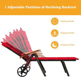 Tangkula Foldable Lounge Chair Outdoor, Wicker Chaise Lounge with Aluminum Frame - Photo 6