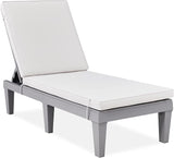 Best Choice Products Outdoor Lounge Chair, Resin Patio Chaise Lounger for Poolside, Backyard, Porch w/Seat Cushion - Photo 1