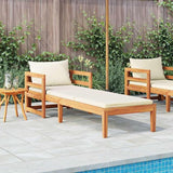 Acacia Wood Sun Lounger with Cushions, Patio Outdoor Chaise Lounge Chair for Poolside Garden Backyard - Photo 1