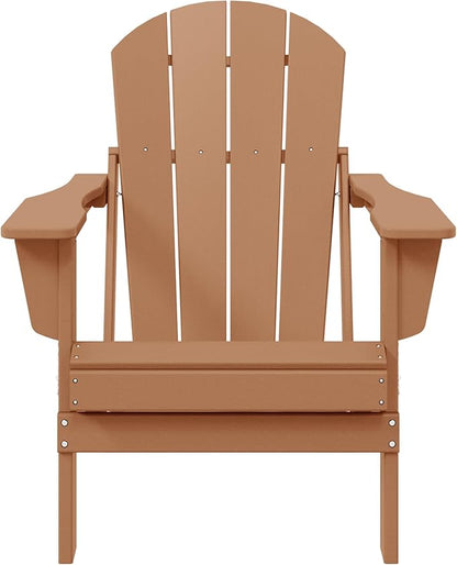 WO WESTIN OUTDOOR HDPE Laguna Outdoor Folding Poly Adirondack Chair (Set of 8),Teak