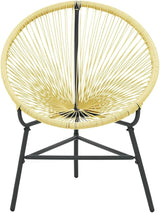 vidaXL Acapulco Chair Beige Poly Rattan, Powder-Coated Steel Standard - Photo 5