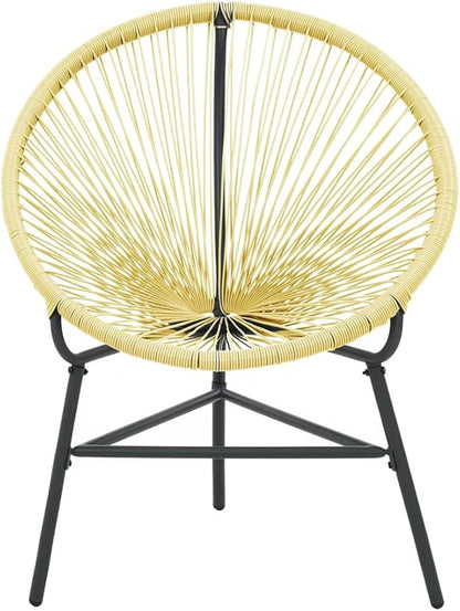 vidaXL Acapulco Chair Beige Poly Rattan, Powder-Coated Steel Standard