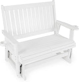 HIPS Patio Glider with Cup Holders, Durable Poly Lumber Material, All-Weather Resistant - Photo 1