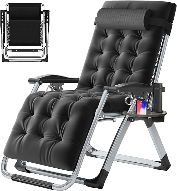 Slsy Zero Gravity Chair, Reclining Lounge Chair with Removable Cushion & Tray for Indoor and Outdoor, Patio Recliner Folding Reclining Chair
