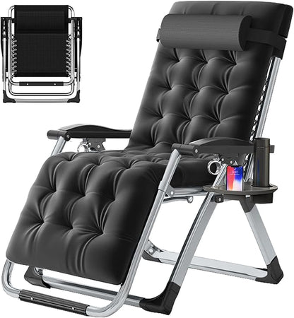 Slsy Zero Gravity Chair, Reclining Lounge Chair with Removable Cushion & Tray for Indoor and Outdoor, Patio Recliner Folding Reclining Chair