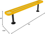 COATEDOUTDOORFURNITURE Heavy-Duty Outdoor Bench Thermoplastic Coated, Expanded Metal, Commercial-Grade Seating - Photo 2