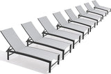 Chaise Lounge Chair, Set of 6 Outdoor Recliner Lounge Chair Sun Loungers