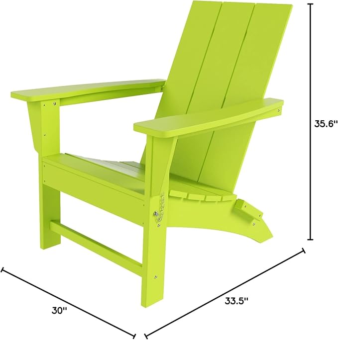 WestinTrends Ashore Modern Outdoor Folding Adirondack Chair, Lime