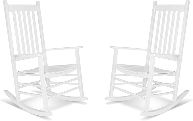 Shine Company Vermont Porch Rockers – White (Set of 2)