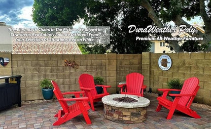 DuraWeather Poly® Classic King Size Folding Adirondack Chair (Strawberry Red)
