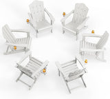 KINGYES Folding Adirondack Chair Set of 6, HDPE All-Weather Folding Adirondack Chair, White - Photo 1