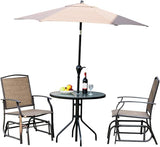 Giantex Outdoor Glider Chair W/Sturdy Metal Frame & Breathable Mesh Fabric - Photo 10