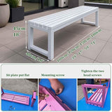 Patio Benches for Outdoors Metal Garden Bench 39" 47" 59" 71" Porch Furniture 2-4 Seating Without Backrest Weatherproof - Photo 2